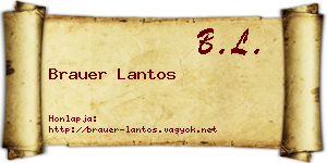 Brauer Lantos névjegykártya